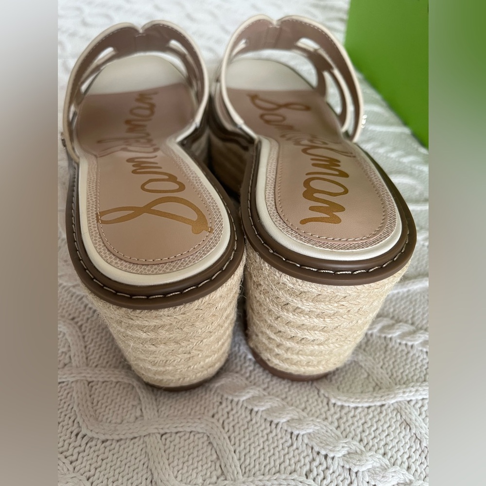 Sam Edelman Ivory Wedge Platform Slides Designer Women’s Size 9.5 - Picture 3 of 13